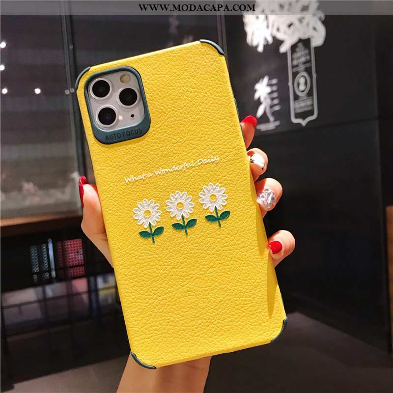 Capa iPhone 11 Pro Soft Silicone Criativas Verao Crisântemo Capas Completa Baratas