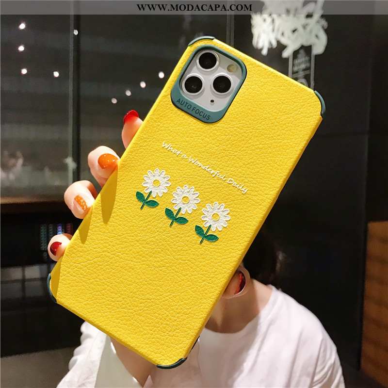 Capa iPhone 11 Pro Soft Silicone Criativas Verao Crisântemo Capas Completa Baratas