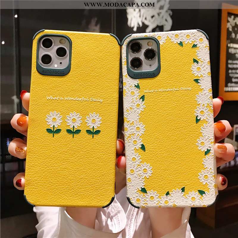 Capa iPhone 11 Pro Soft Silicone Criativas Verao Crisântemo Capas Completa Baratas