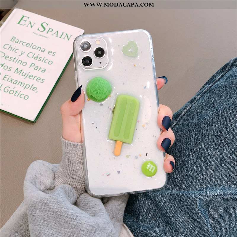 Capa iPhone 11 Pro Bonitos Cola Casal Antiqueda Verde Personalizada Silicone Baratos