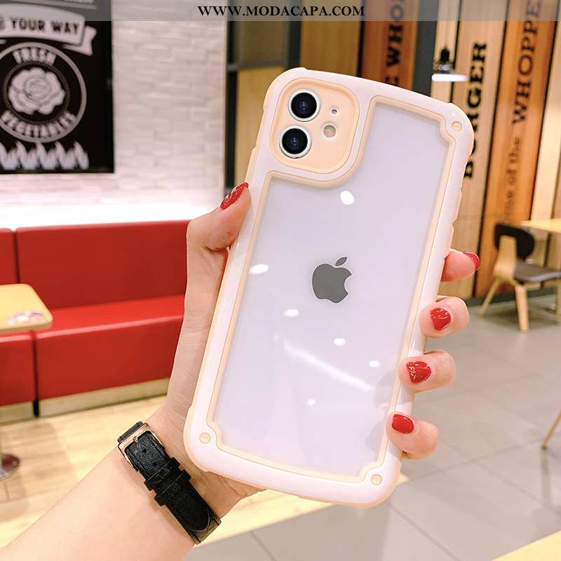 Capa iPhone 11 Clara Roxa Vermelho Telemóvel Protetoras Completa Cases Barato