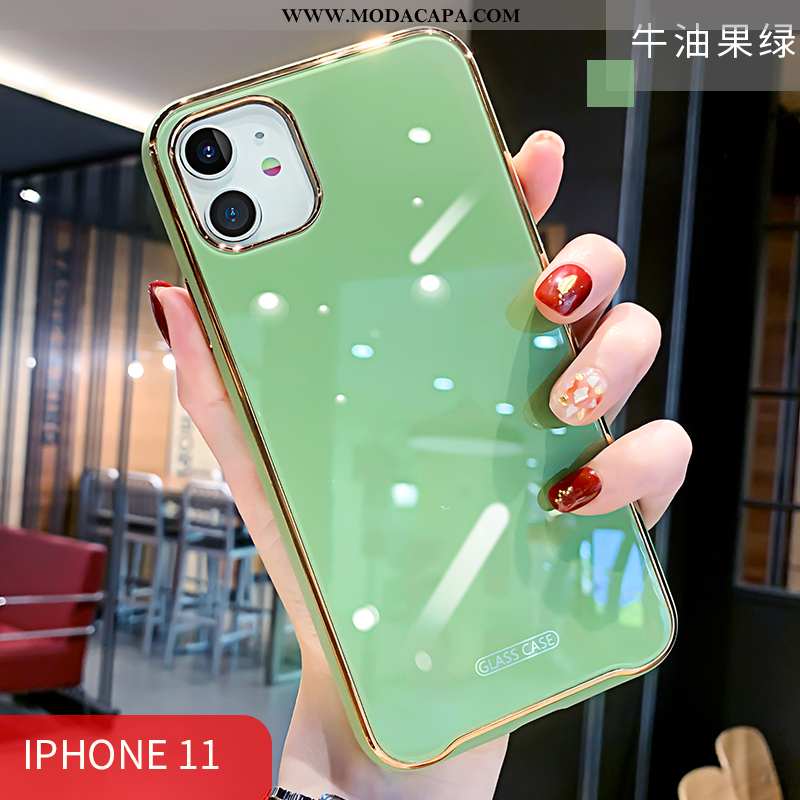 Capas iPhone 11 Silicone Telemóvel Verde De Grau Lisas Protetoras Simples Barato