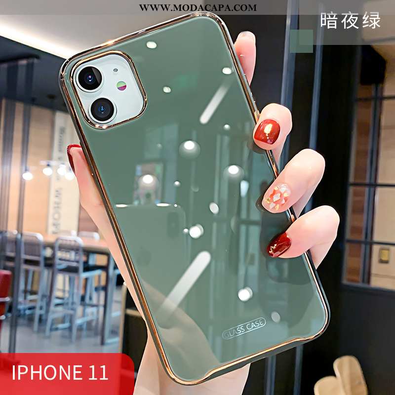 Capas iPhone 11 Silicone Telemóvel Verde De Grau Lisas Protetoras Simples Barato