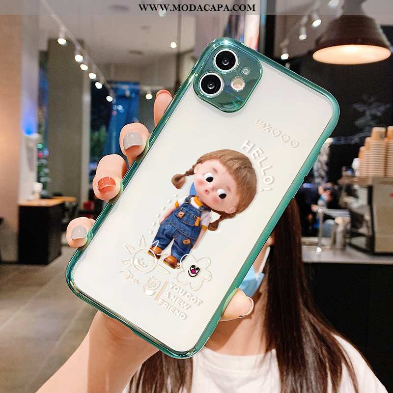 Capa iPhone 11 Desenho Animado Telemóvel Fofas Cases Completa Verde Antiqueda Comprar