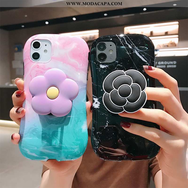 Capas iPhone 11 Tendencia Simples Suporte Soft Pequena Marmore Criativas Promoção