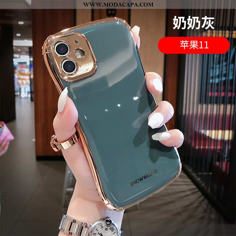 Capas iPhone 11 Personalizado Protetoras Telinha Lisas Antiqueda Criativas Promoção