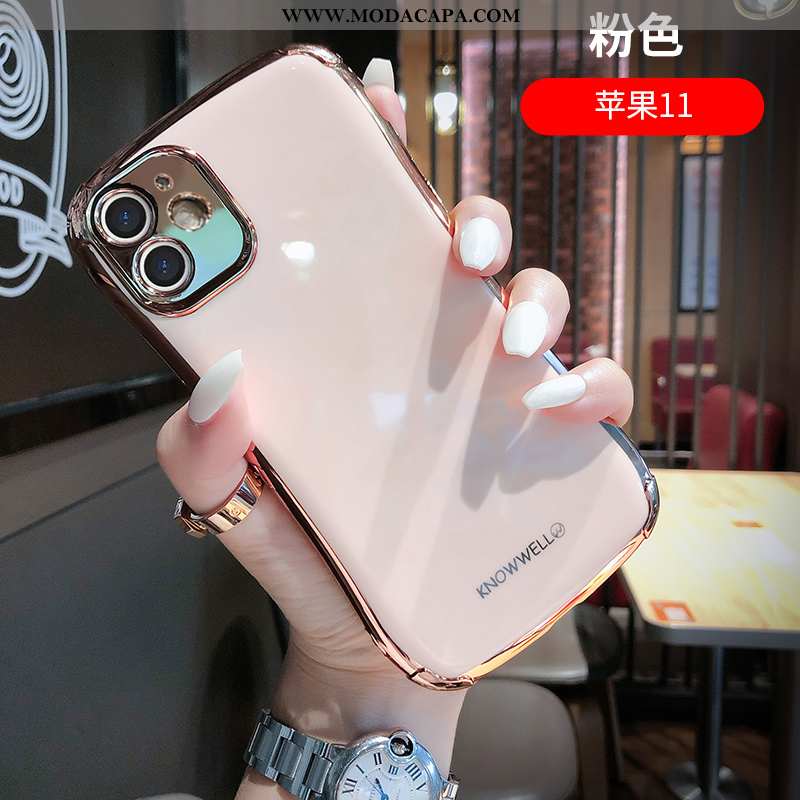 Capas iPhone 11 Personalizado Protetoras Telinha Lisas Antiqueda Criativas Promoção