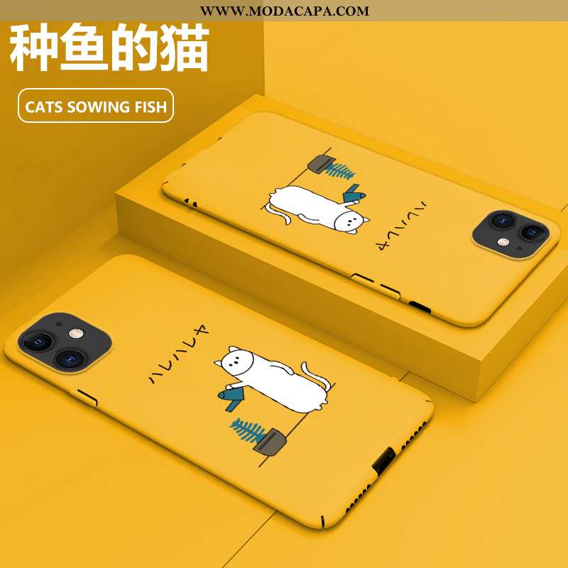 Capas iPhone 11 Fosco Completa Cases Resistente Amarelo Protetoras Malha Online