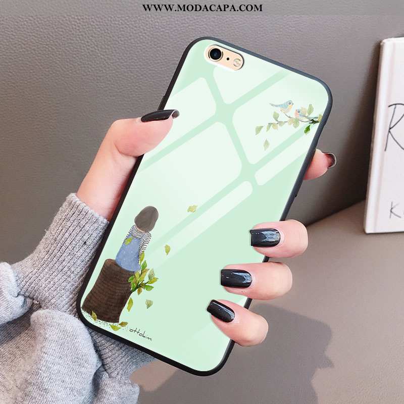 Capa iPhone 6/6s Plus Tendencia Telinha Super Minimalista Verde Novas Vidro Venda