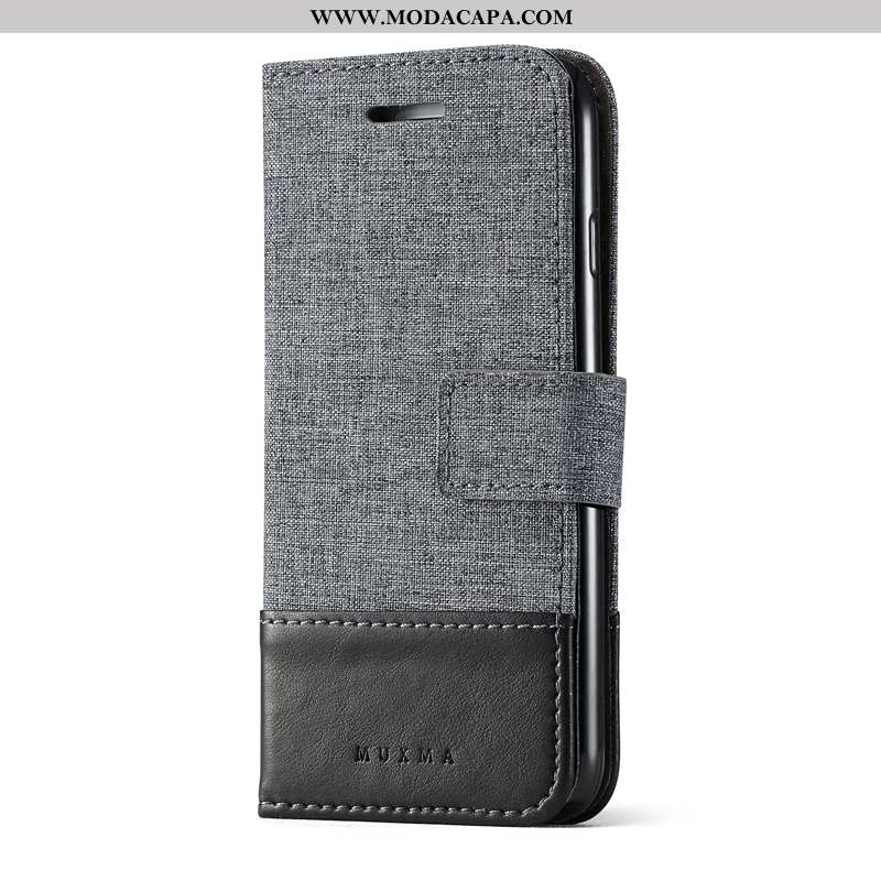 Capas iPhone 6/6s Couro Telemóvel Completa Preto Aço Cases Baratas