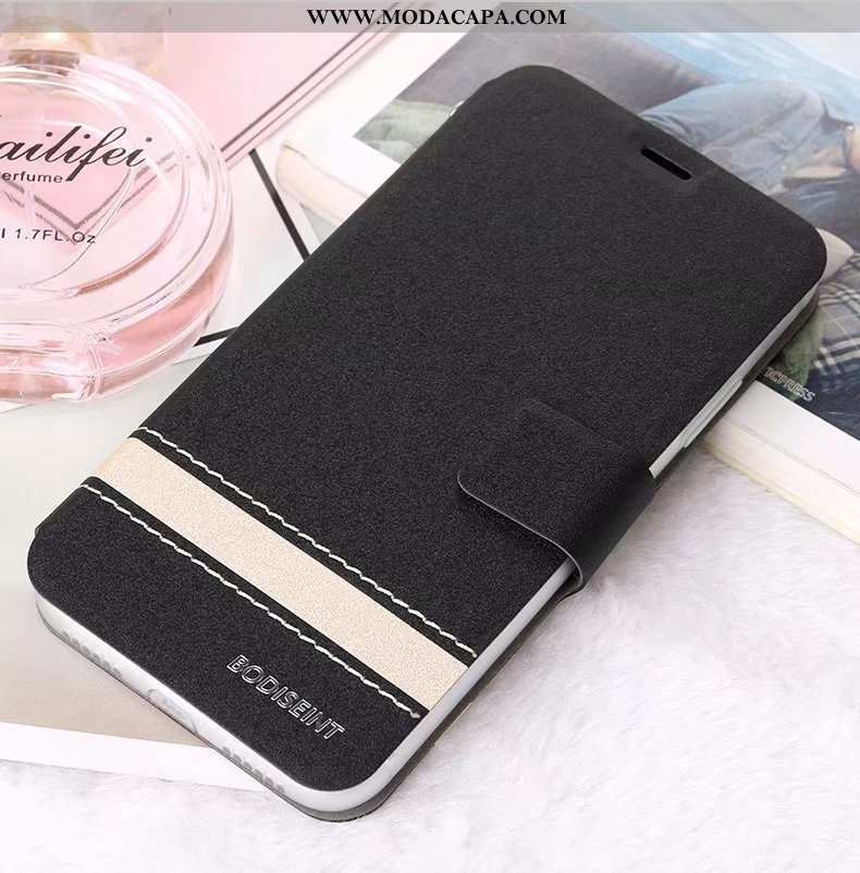 Capa iPhone 6/6s Couro Casaco Antiqueda Telemóvel Cases Completa Preto Venda