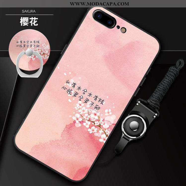 Capas iPhone 7 Plus Bonitos Casaco Soft Rosa Telemóvel Cordao Promoção