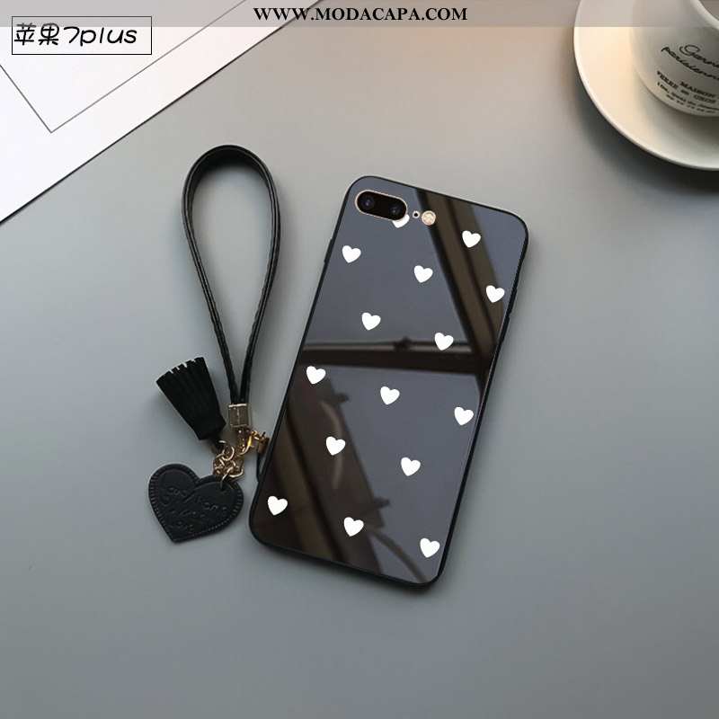 Capa iPhone 7 Plus Tendencia Protetoras Cases Flatform Casal Silicone Antiqueda Baratos
