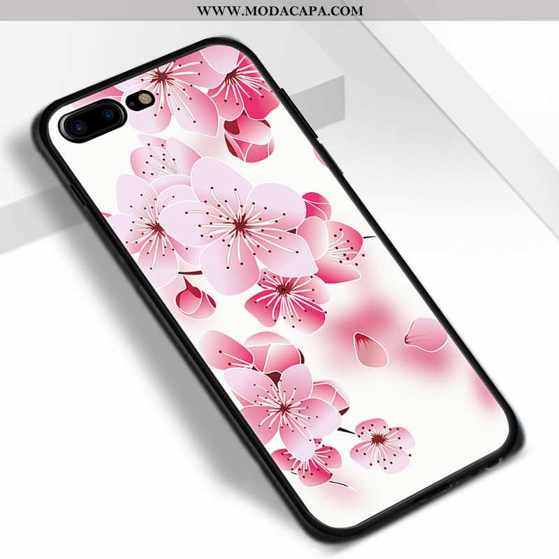 Capa iPhone 7 Plus Protetoras Telemóvel Flatform Completa Desenho Animado Casal Rosa Venda