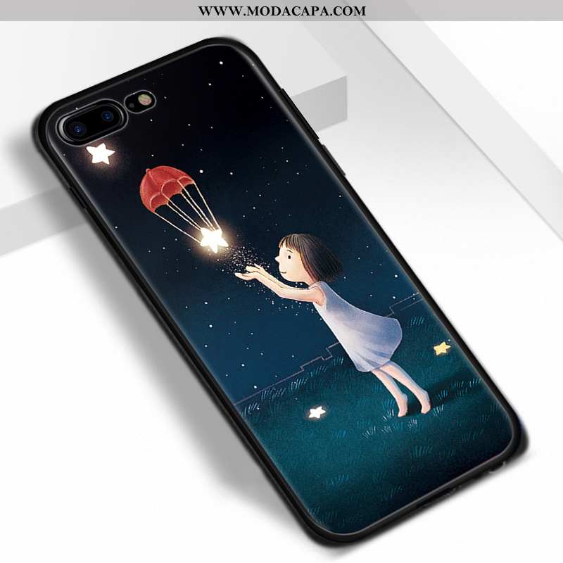Capa iPhone 7 Plus Protetoras Telemóvel Flatform Completa Desenho Animado Casal Rosa Venda