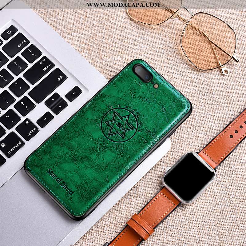 Capas iPhone 7 Plus Couro Cases Verde Completa Personalizado Soft Resistente Barato