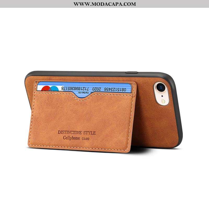 Capas iPhone 7 Couro Antiqueda Fosco Completa Suporte Cases Promoção