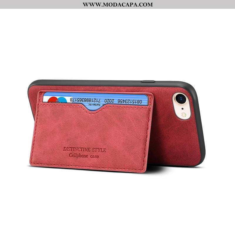 Capas iPhone 7 Couro Antiqueda Fosco Completa Suporte Cases Promoção