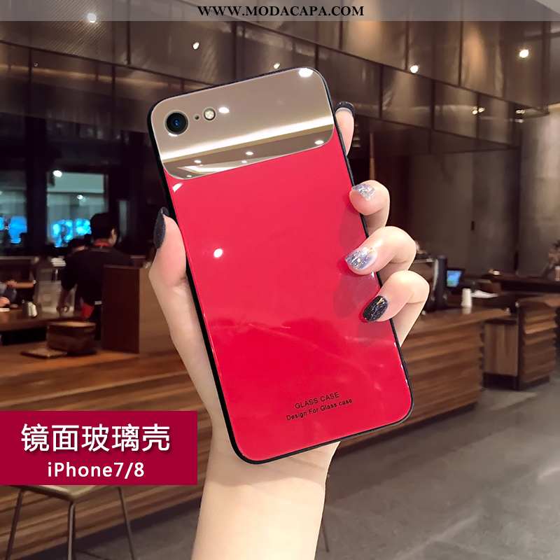 Capa iPhone 7 Criativas Silicone Malha Vermelho Completa Rosa Telemóvel Comprar