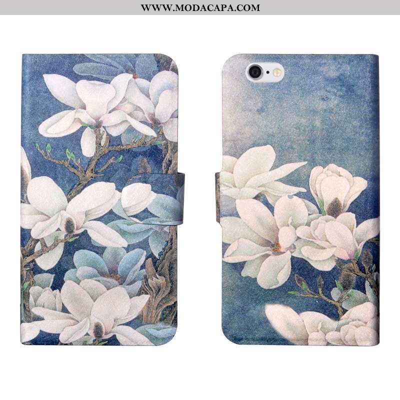 Capa iPhone 7 Personalizada Capas Completa Floral Azul Protetoras Simples Baratas