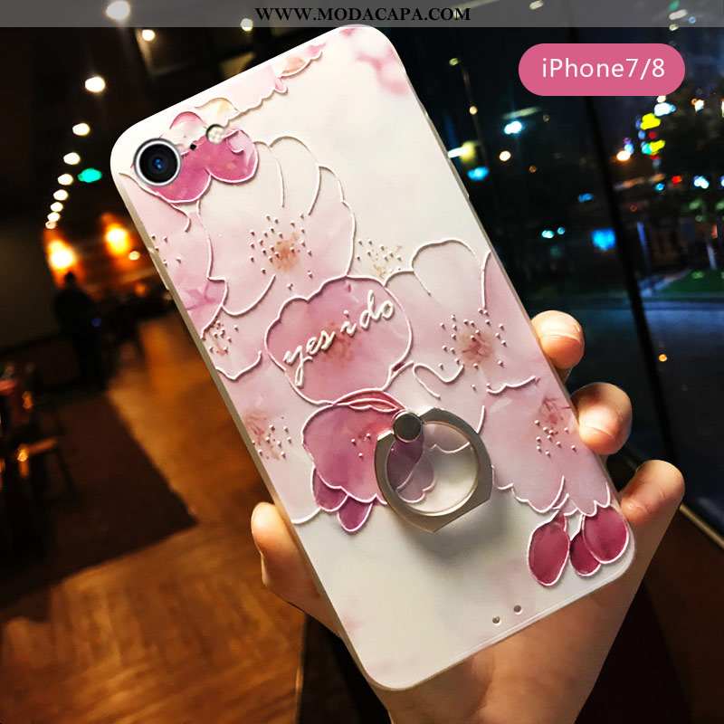 Capa iPhone 7 Tendencia Telemóvel Personalizada Rosa Capas Retro Cordao Barato