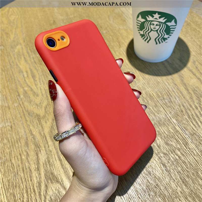 Capas iPhone 7 Fosco Telemóvel Silicone De Grau Completa Vermelho Online