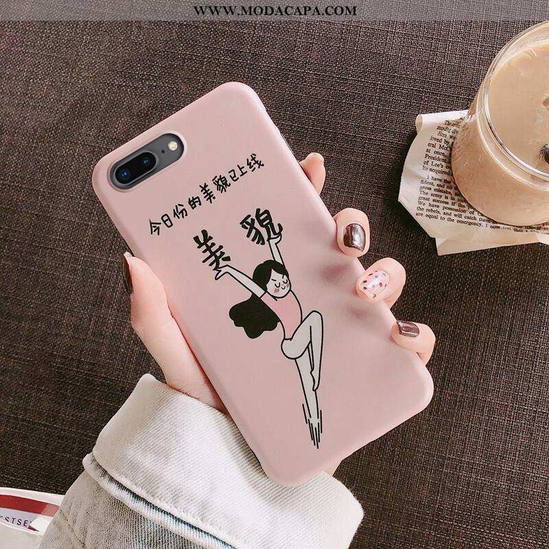 Capas iPhone 8 Plus Personalizado Malha Cases Telemóvel Rosa Silicone Barato