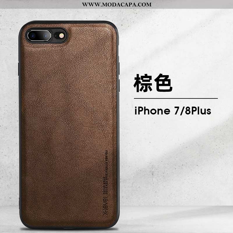 Capa iPhone 8 Plus Super Protetoras Capas Retro Telemóvel Slim Couro Baratas