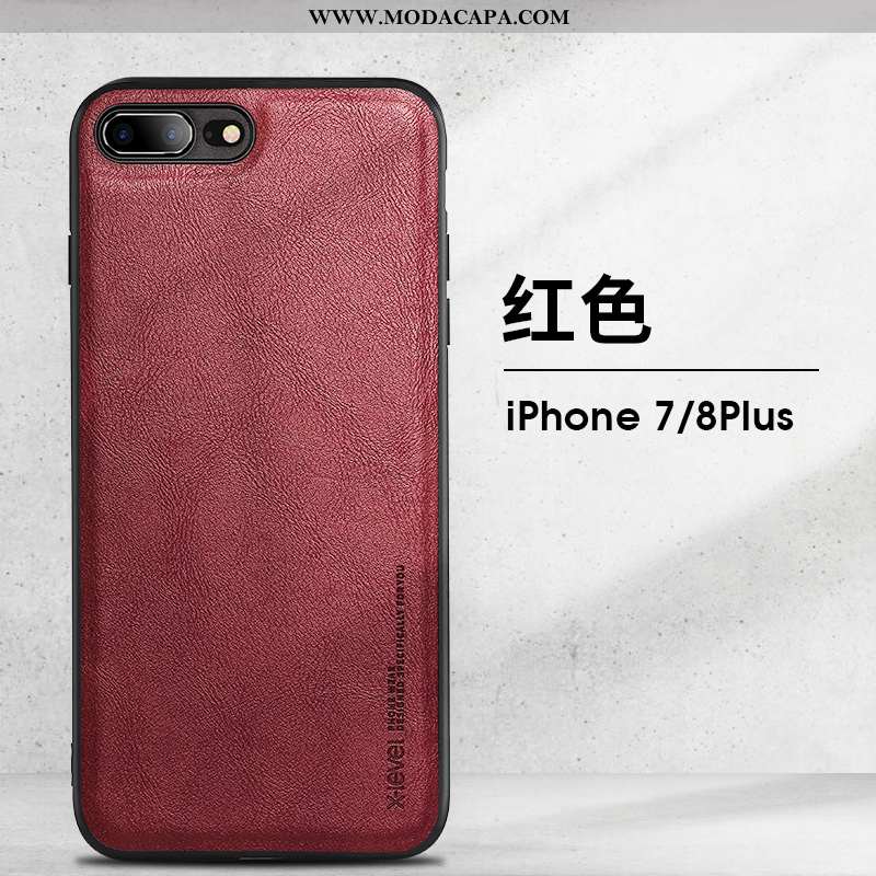 Capa iPhone 8 Plus Super Protetoras Capas Retro Telemóvel Slim Couro Baratas