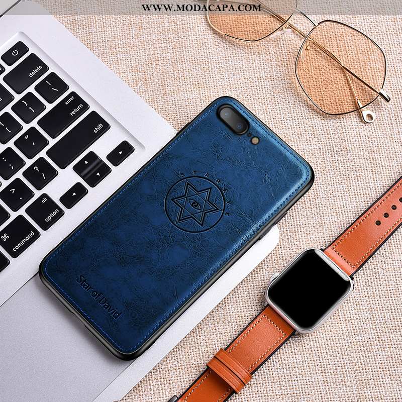 Capa iPhone 8 Plus Tendencia Silicone Soft Business Couro Marrom Capas Barato