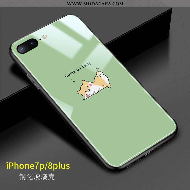 Capa iPhone 8 Plus Desenho Animado Fofas Porquinho Telemóvel Capas Vidro Cases Baratas