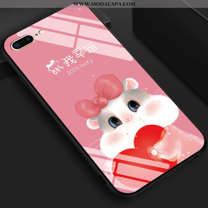 Capas iPhone 8 Plus Cordao Personalizada Vermelho Casal Desenho Animado Criativas Telemóvel Comprar