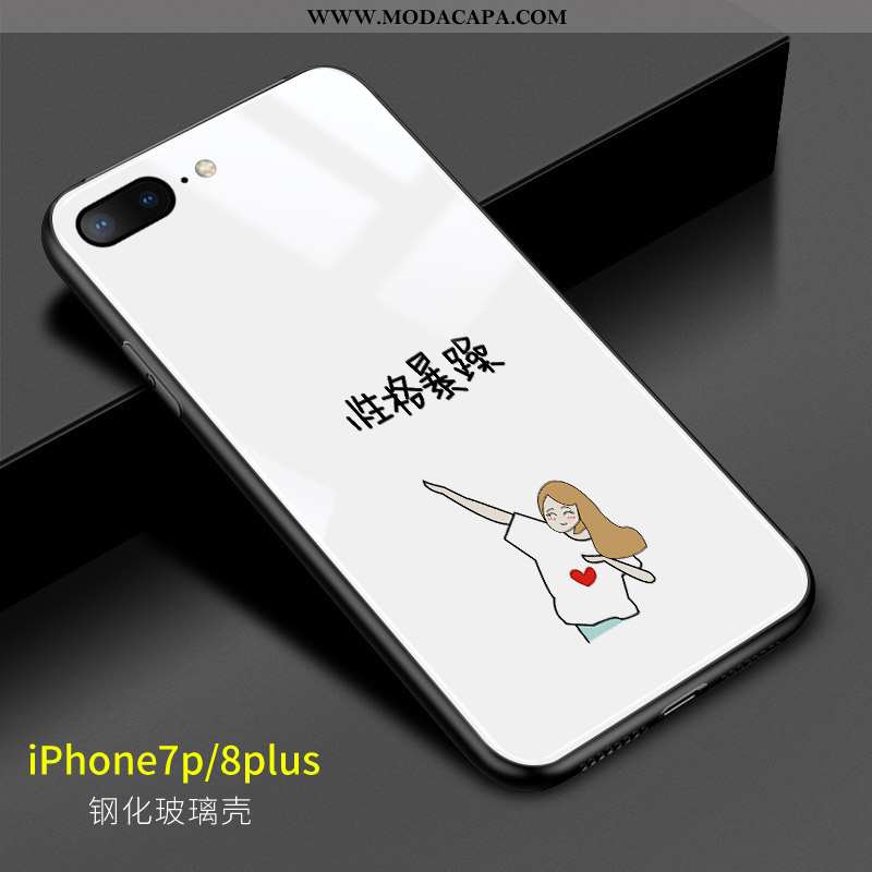 Capas iPhone 8 Plus Personalizada Vidro Casal Branco Criativas Telemóvel Online