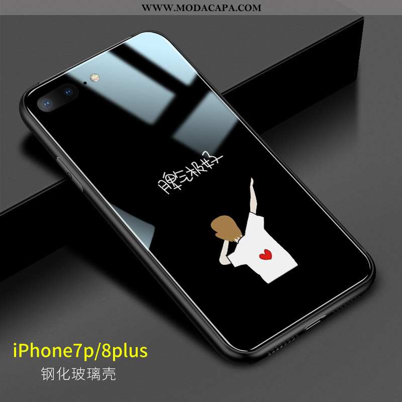 Capas iPhone 8 Plus Personalizada Vidro Casal Branco Criativas Telemóvel Online