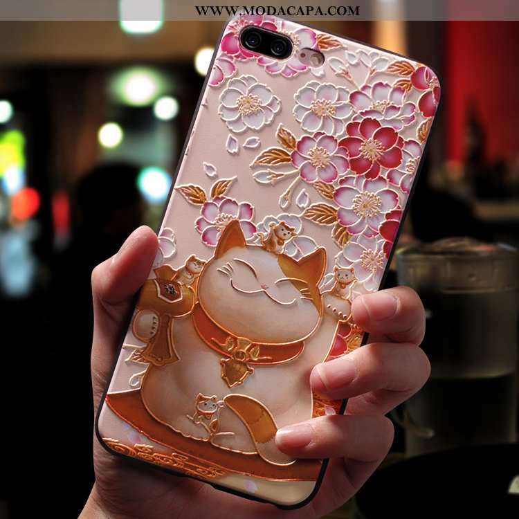 Capas iPhone 8 Plus Criativas Fosco Protetoras Rosa Cordao Silicone Baratos