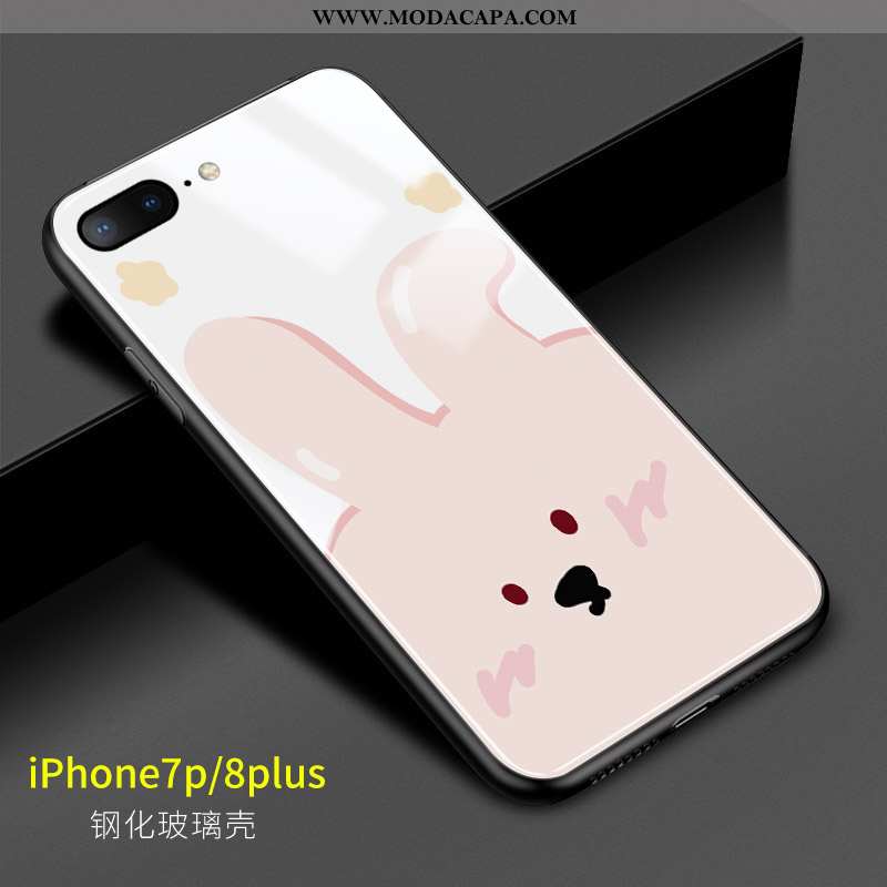 Capas iPhone 8 Plus Silicone Completa Protetoras Bonitos Rosa Coelho Online