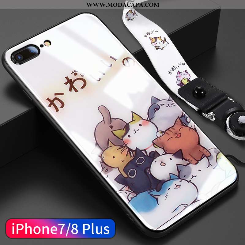 Capas iPhone 8 Plus Bonitos Slim Silicone Cordao Super Desenho Animado Comprar