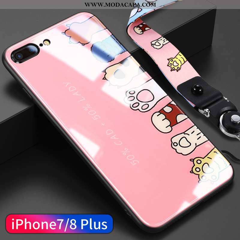 Capas iPhone 8 Plus Bonitos Slim Silicone Cordao Super Desenho Animado Comprar