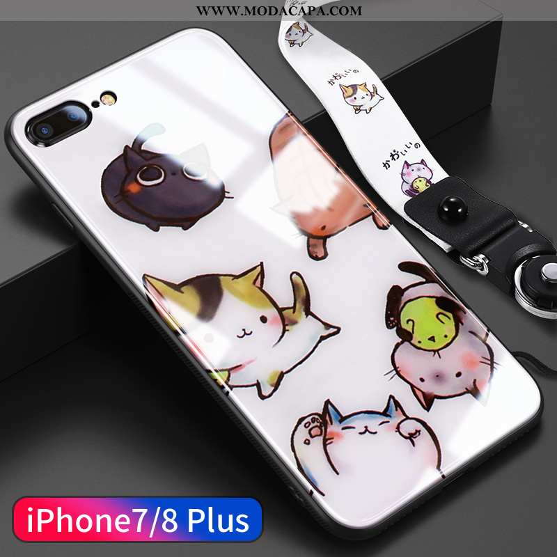 Capas iPhone 8 Plus Bonitos Slim Silicone Cordao Super Desenho Animado Comprar