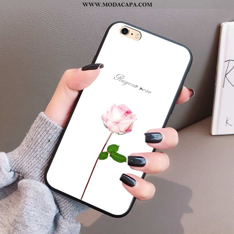 Capa iPhone 8 Vidro Soft Simples Cases Aço Telinha Branco Promoção