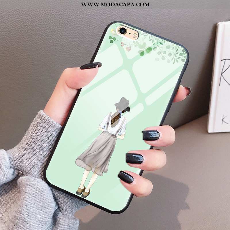 Capa iPhone 8 Vidro Soft Simples Cases Aço Telinha Branco Promoção