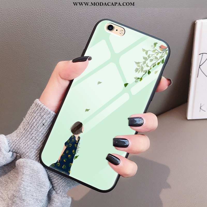 Capa iPhone 8 Vidro Soft Simples Cases Aço Telinha Branco Promoção