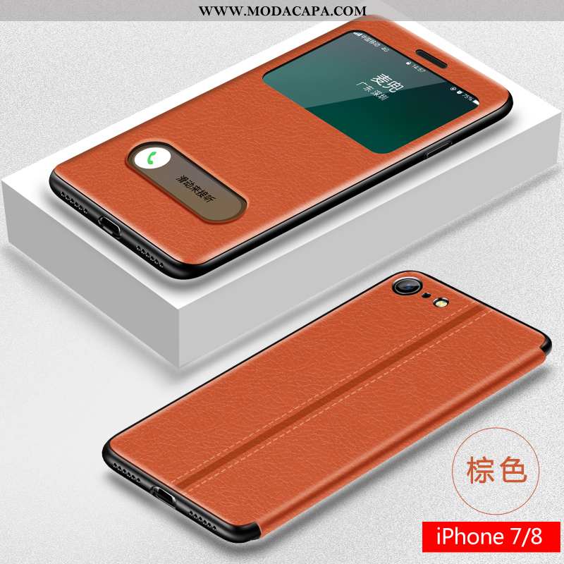 Capa iPhone 8 Couro Cases Nova Vermelho Silicone De Grau Telemóvel Baratas