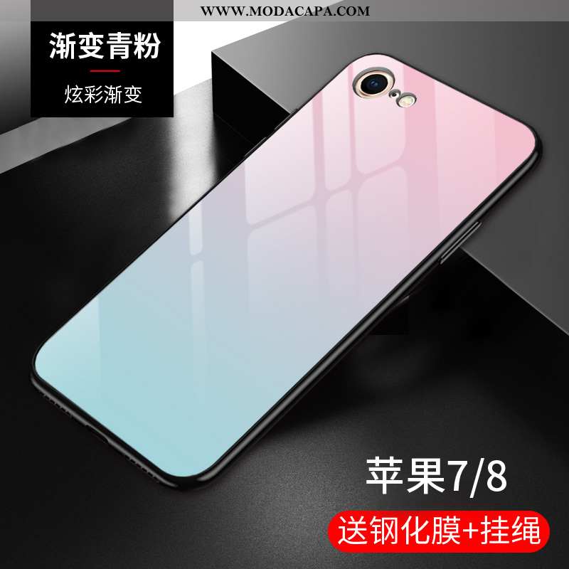 Capas iPhone 8 Tendencia Gradiente Telemóvel Silicone Criativas Roxa Vidro Comprar