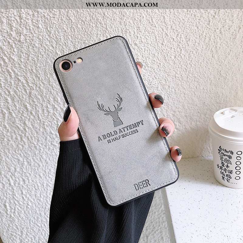 Capa iPhone 8 Protetoras Cinza Telemóvel Personalizado Soft Cases Minimalista Barato