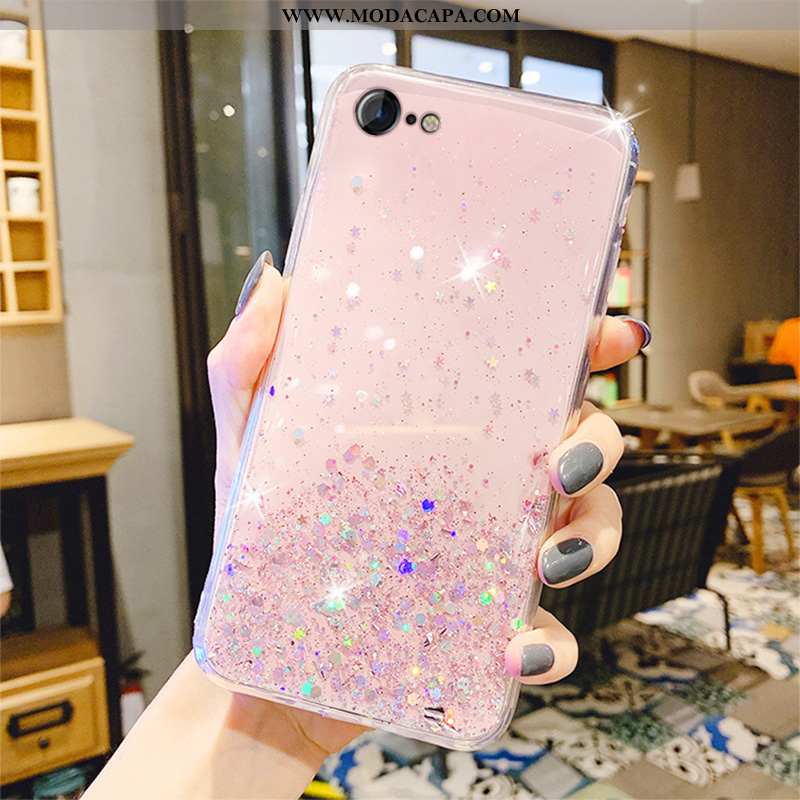 Capa iPhone 8 Transparente Capas Criativas Moda Cases Completa Antiqueda Venda