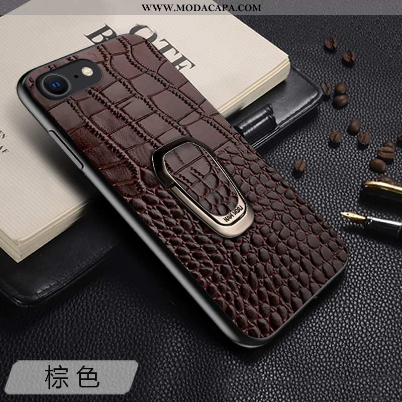 Capa iPhone Se (nouveau) Protetoras Vaca Capas Couro Genuíno Suporte Antiqueda Slim Baratos