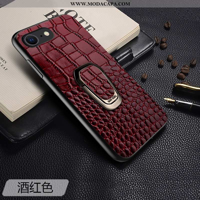 Capa iPhone Se (nouveau) Protetoras Vaca Capas Couro Genuíno Suporte Antiqueda Slim Baratos