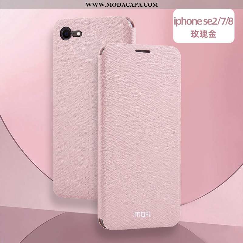 Capa iPhone Se (nouveau) Soft Couro Silicone Cover Rosa Completa Novas Barato