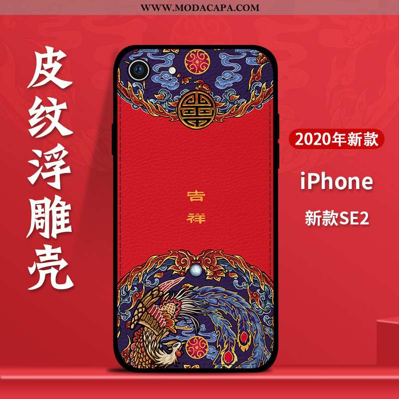 Capas iPhone Se (nouveau) Tendencia Couro Midi De Grau Novas Silicone Vermelho Promoção